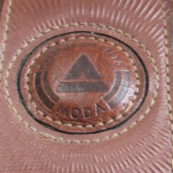 MODA Brand Women Bag Small Crossbody Handles Semicircular Brown Faux Crocodile - Picture 2 of 16